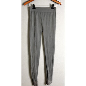 Alberto Makali Womens S/M Gray Yogo Lounge Pants with Rhinestone Ankle Hems